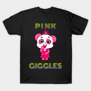 Panda Girl Pink Giggles T-Shirt